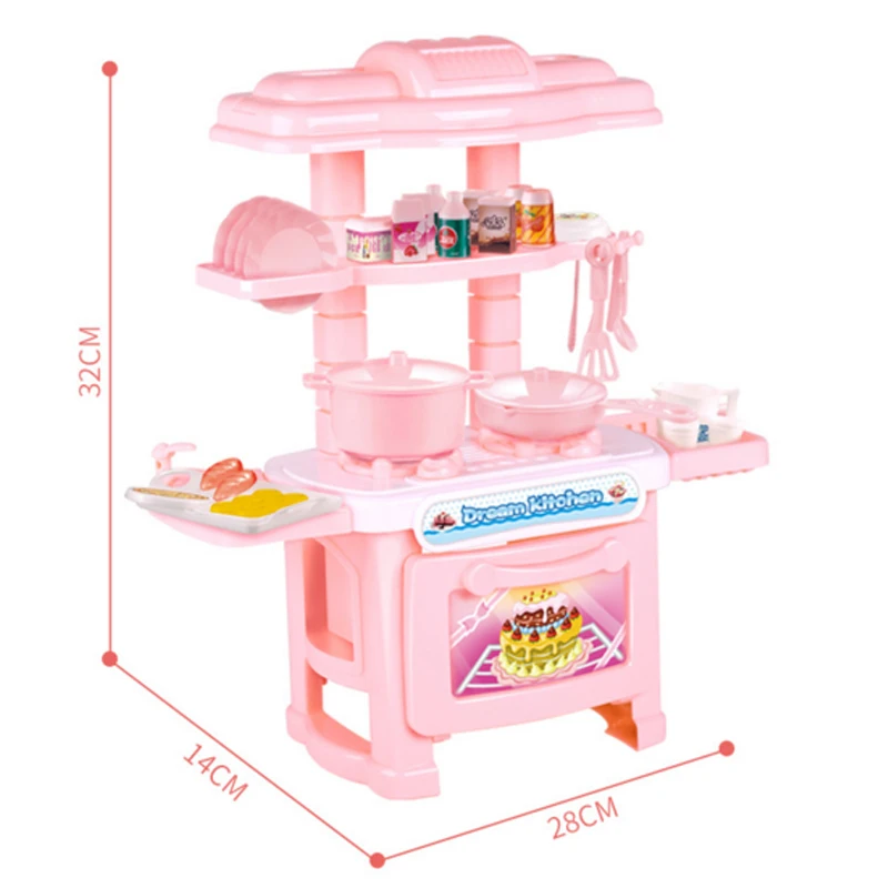 

New 2 Types 1 Pcs Set Kids Play House Toys Girl Light Music Tableware Sets Baby Toys Pretend Play Kitchen Cooking Simulation Toy