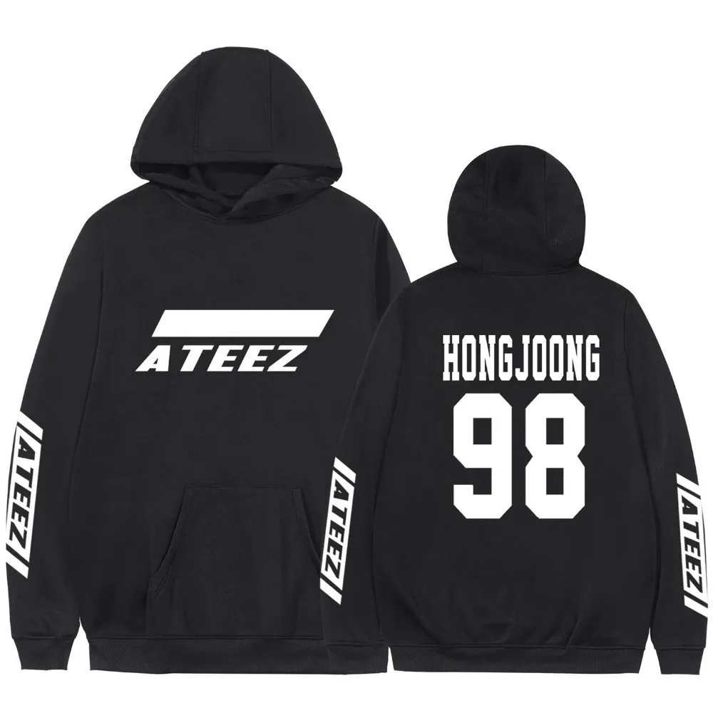Толстовки Kpop Ateez имитация двух частей толстовки Модный пуловер с