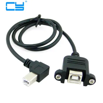 

100CM 50cm 90 Degree Angle USB2.0 Type B Male to Female M/F EXTENSION Data Cable Panel Mount For Printer Hard-disk cartridge