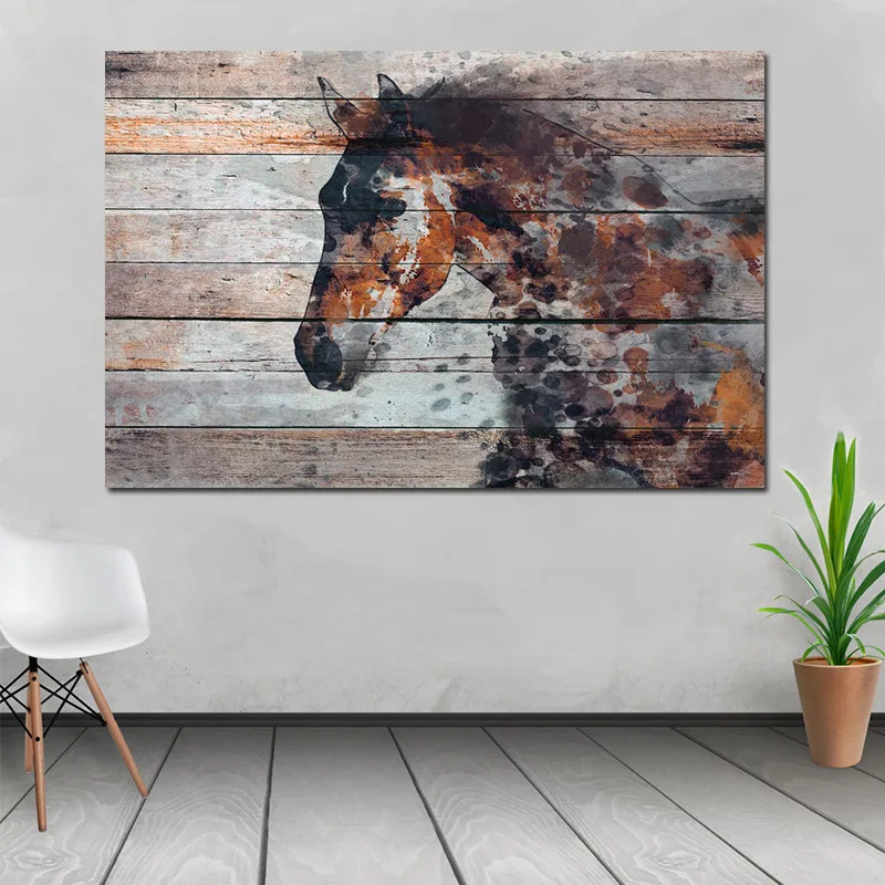 

Personalized Custom Big Size Horse Painting Single Panel Canvas Posters Wall Art Canvas Print For Room Decoration Dropshipping