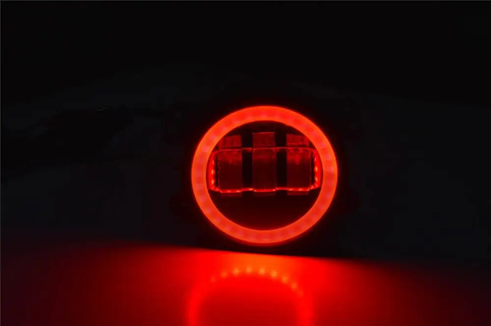 2 шт. точечные 4 дюйма круглые для Wrangler светодиодные противотуманные фары 30 Вт 6000 К белые Halo кольца DRL внедорожные Противотуманные фары для Jeep Wrangler JK TJ LJ - Цвет: Red halo