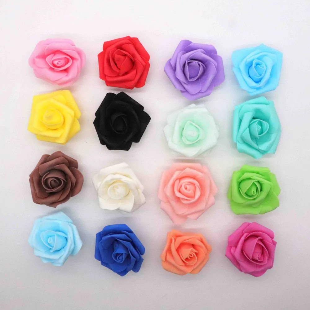 20 unids/lote 6 см flor cabeza Искусственные цветы boda decoraciones PE espuma rosas DIY Флорес Скрапбукинг guirnalda dec