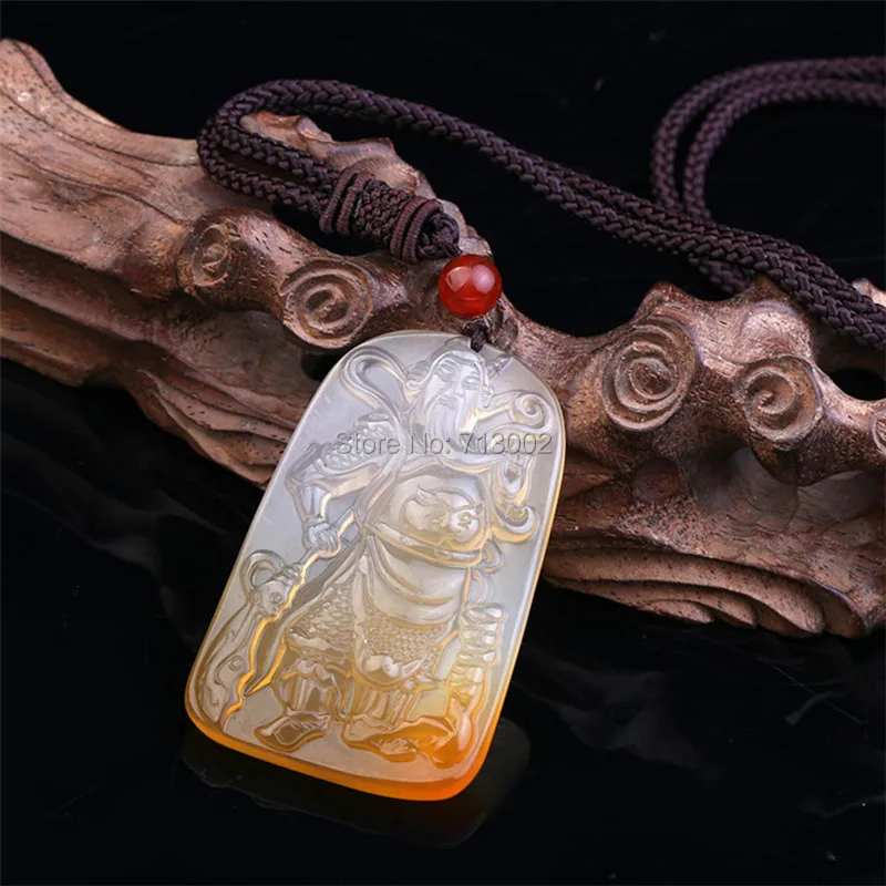 Редкая природа желтый амулет гуаню кальцедон кулон агат Carven Talisman
