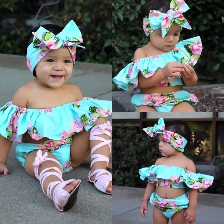baby girl off the shoulder romper