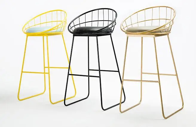 Iron chair.. Desk chair. high footstool leisure office chair