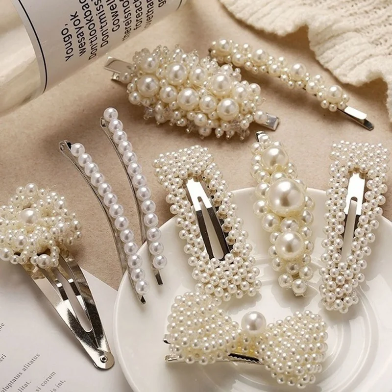 

New Korean Cute Style Simulated Pearl Hair Pins For Women Wedding Accessories Female Hair Clip Pin Barrette Hairpins Jewelry