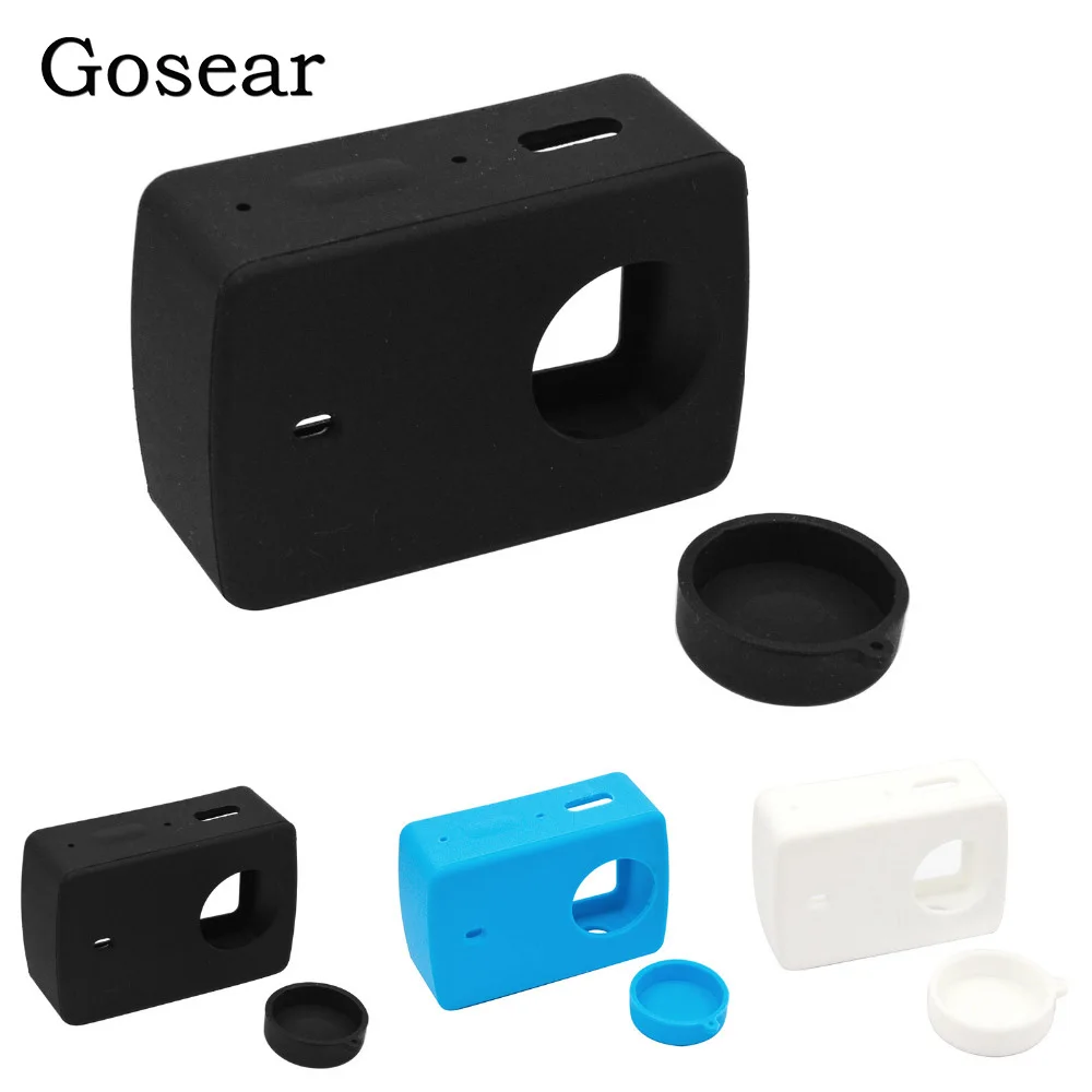 gosear silicone protective cover protector shell skin lens cap for xiaomi yi 4 k xiaoyi 2 gosear silicone protective cover protector shell skin lens cap for xiaomi yi 4 k xiaoyi 2