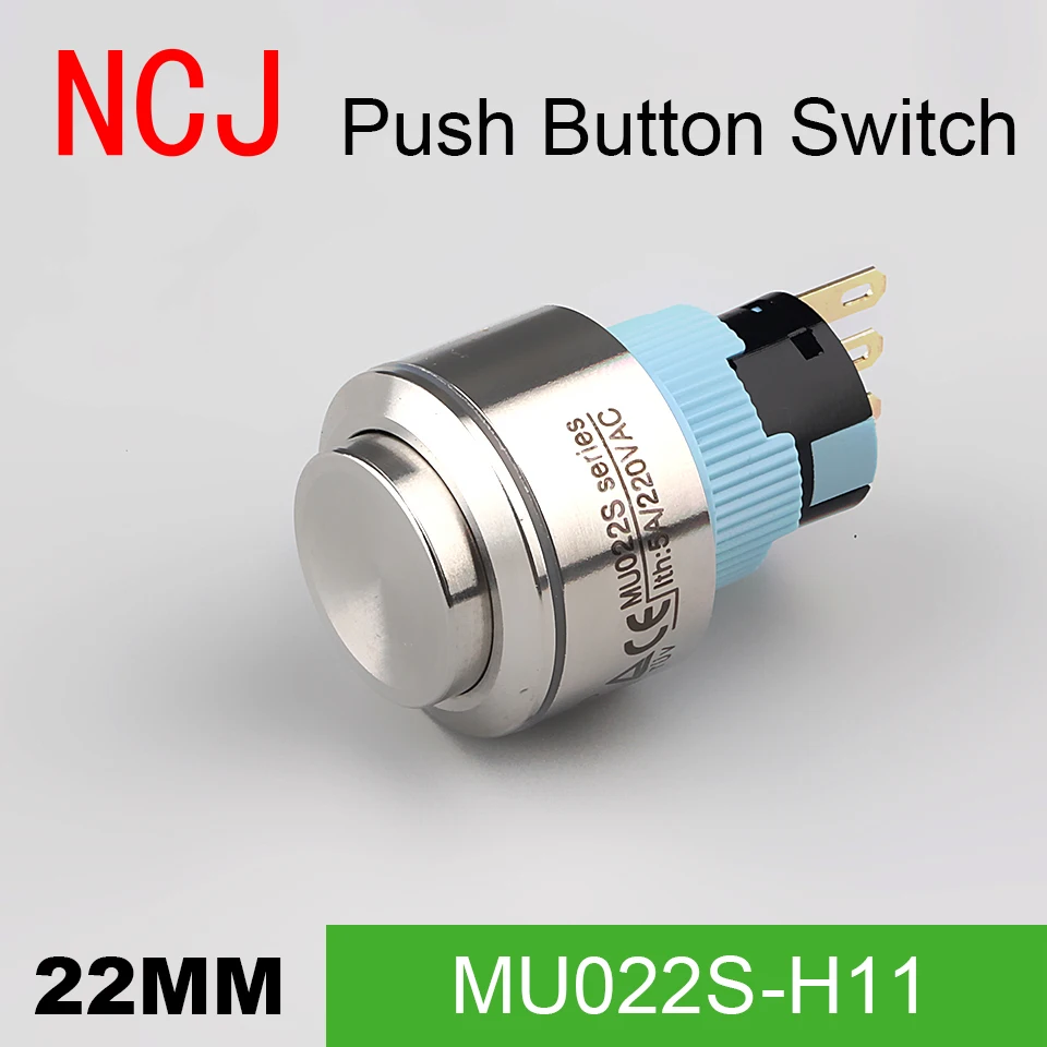

NCJ 22mm Metal Push Button Switch IP67 Maintained Alternate Latching & self-reset Momentary Reset 5A