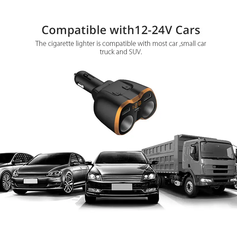 VANJEW C46 2 USB порта автомобильного прикуривателя Автомобильное зарядное устройство