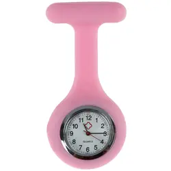 Розовый Медсестры Брошь силиконовой резины Туника Брелок часы