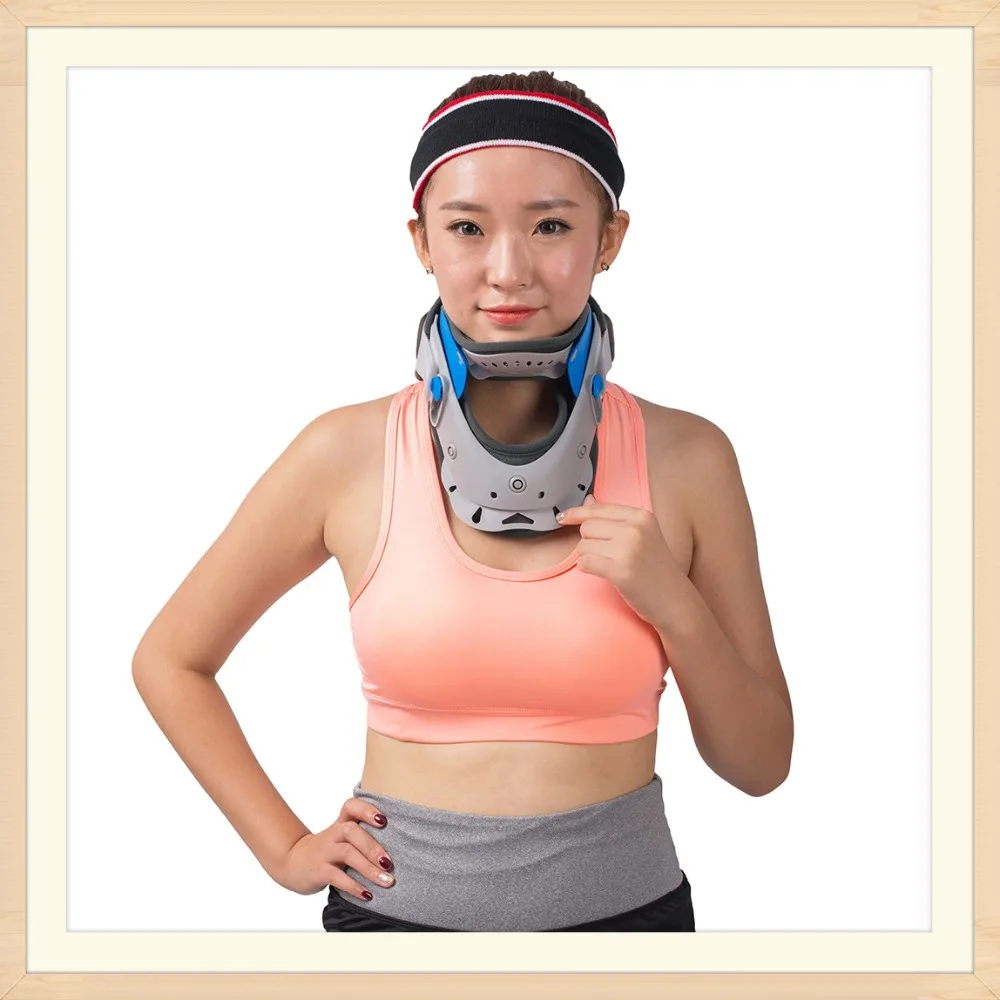

Adjustable Cervical Collar Neck Support Brace Cervical Spine Neck Traction Device Height Adjustable Plastic Rigid Hard Free size
