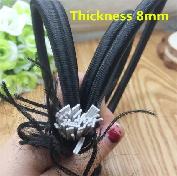 8 мм толщиной 5 метров черный цвет DIY материалы ручной работы круглая эластичная канатная Резиновая лента диаметр 8 мм