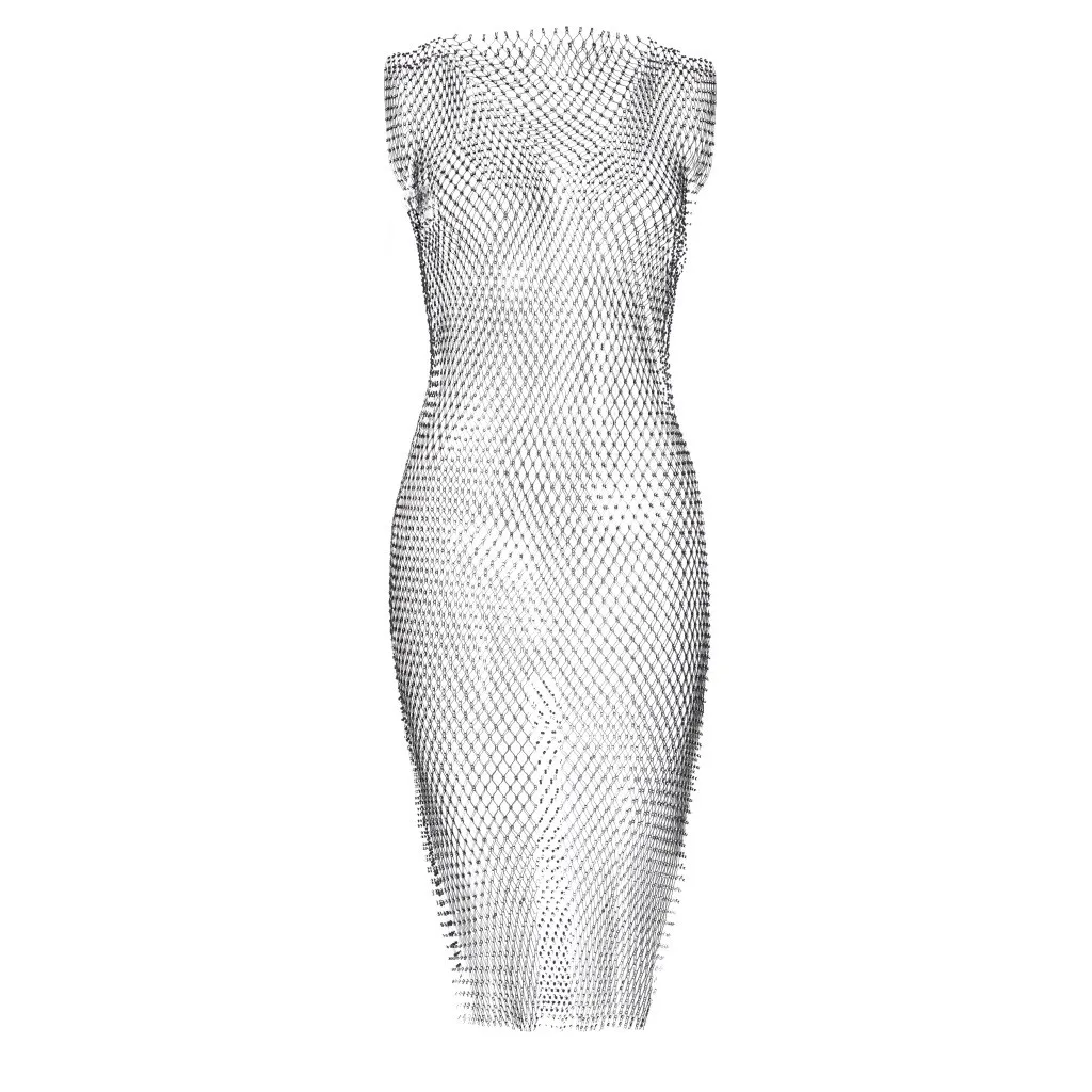 JAYCOSIN, FestivalQueen, сексуальное прозрачное Сетчатое платье в сеточку, женское роскошное платье, стразы, выдалбливают, эластичное, высокое качество, бриллиантовое платье