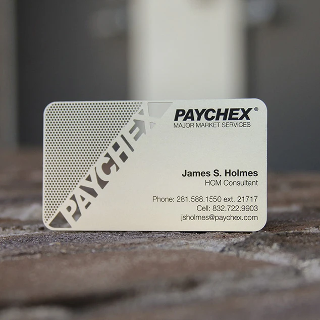 Hollow out cut out stainless steel business card metal card design metal business card custom