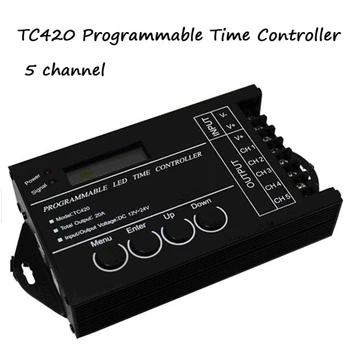 

Freeshipping TC420 Programmable Time controller 5 channels common Anode DC12/24V LED RGB controller