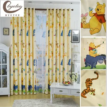 

[byetee] Cartoon Curtain Window Curtain Baby Finished Kids Curtain For Bedroom Living Room Children Blackout Curtains Drapes