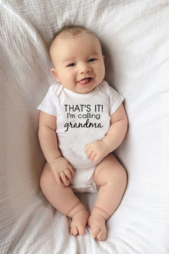 Детский хлопковый комбинезон для новорожденных с надписью «That's It I'm call Grandma», пляжный костюм унисекс Летний комбинезон для сна для маленьких мальчиков и девочек