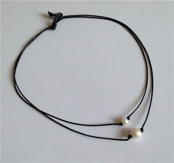 Double Pearl Jewelry Cultured Freshwater On Leather Necklace Double Pearl Jewelry Cultured Freshwater On Leather Necklace For Women Accessories Sliding Knot Real Bijoux In Choker Necklaces From