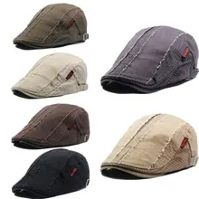 Мужская однотонная хлопковая кепка-восьмиклинка в стиле ретро, береты для гольфа, газетчик, картуз, для вождения, на плоской подошве