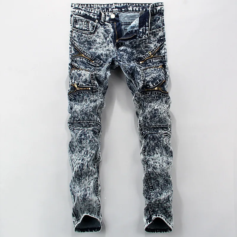 2017 font b men b font font b jeans b font snow Color printing design straight