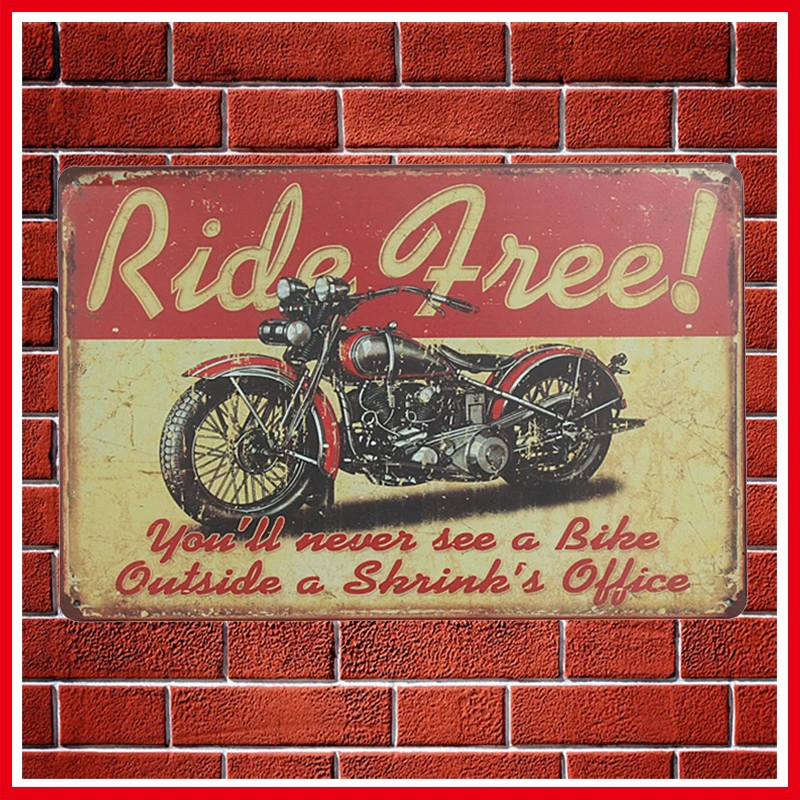New Ride Free Tin Sign Vintage Motorcycles Metal Signs Home Decor