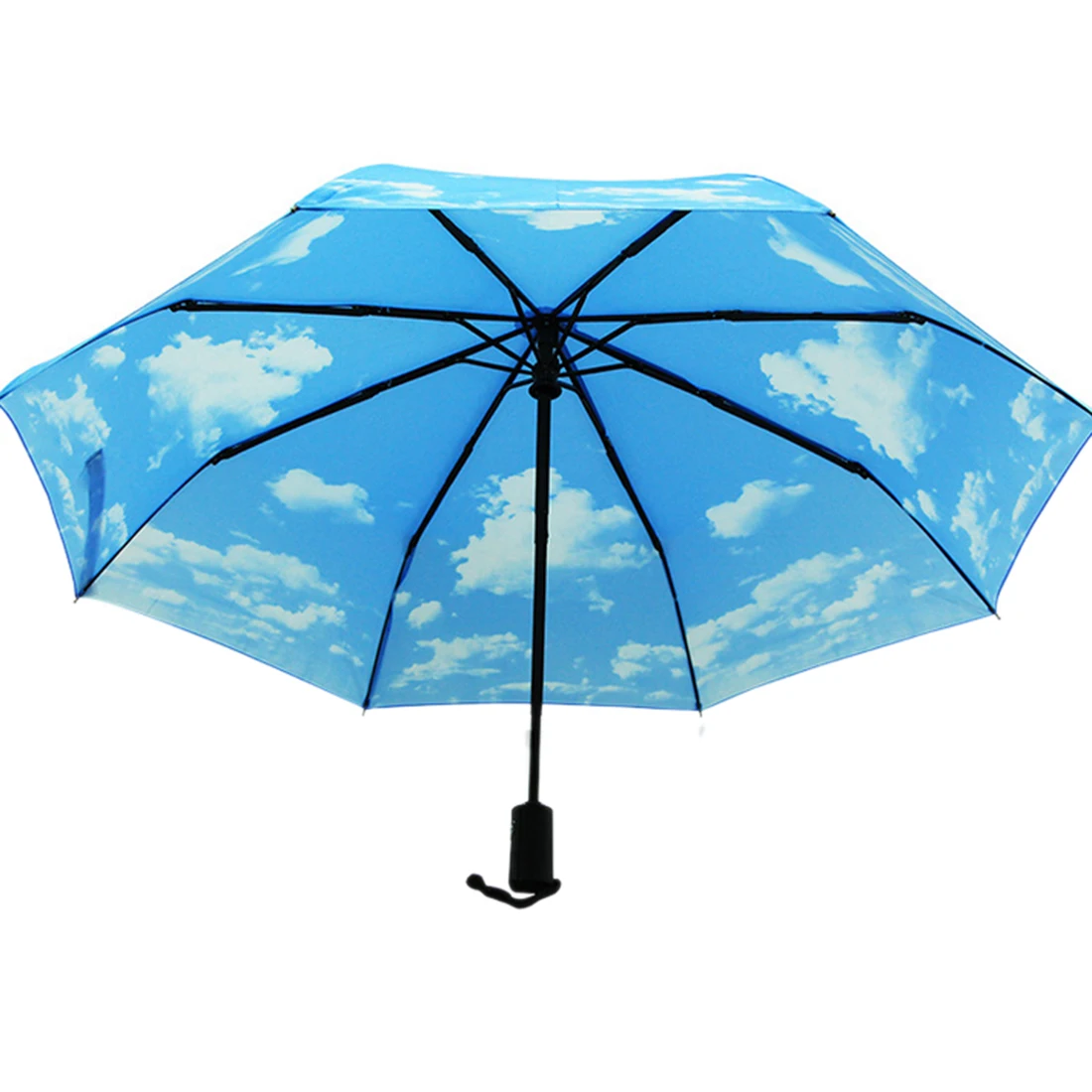 

Full-automatic Three Folds Umbrella Blue Sky & White Cloud Sun and Rain Umbrella
