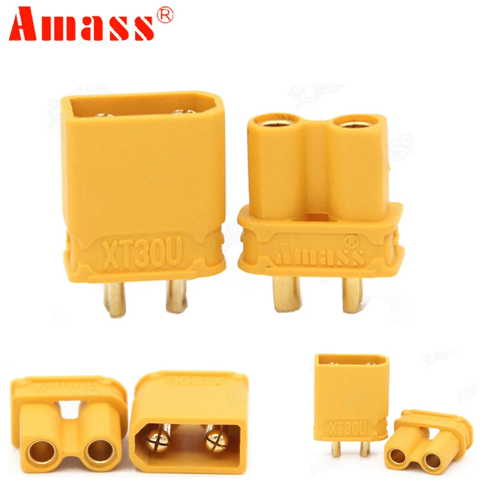 10pcs Amass XT30U Anti slip Power Connector 2MM Bullet Connectors Plugs for RC Lipo Battery 5pair