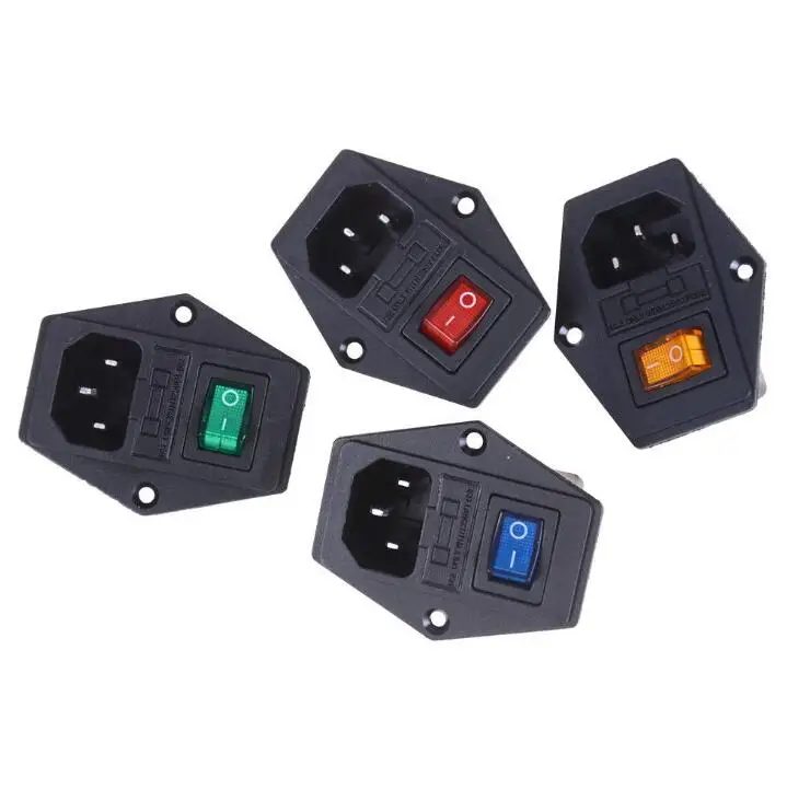 

Free Shipping 1pcsHot 10A 250V Inlet Module Plug Fuse Switch Male Power Socket 3 Pin IEC320 C14 New