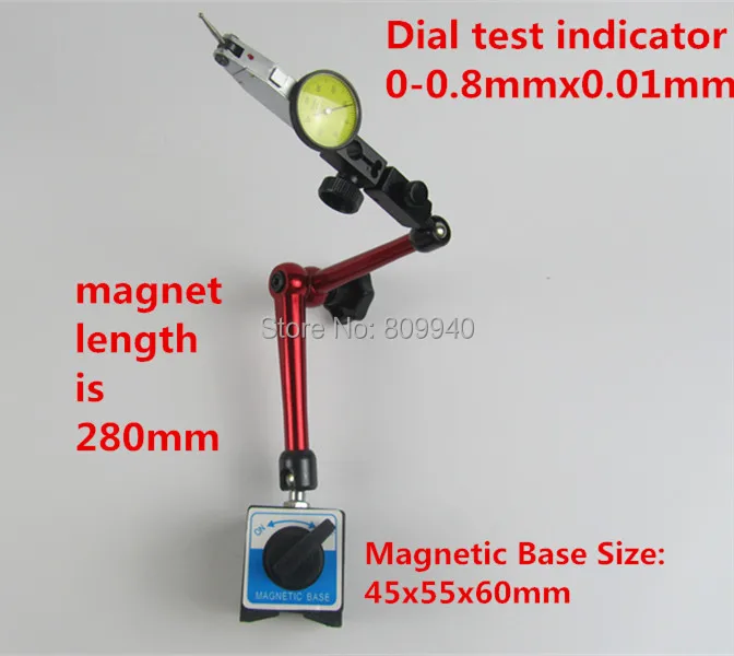 Индикатор испытания циферблата+ универсальная большая магнитная подставка, магнитная длина 280 мм высокого качества