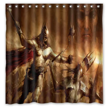 

High Quality Custom Waterproof Bathroom Curtains Barbarian Movie Polyester Fabric Shower Curtain 180*180cm