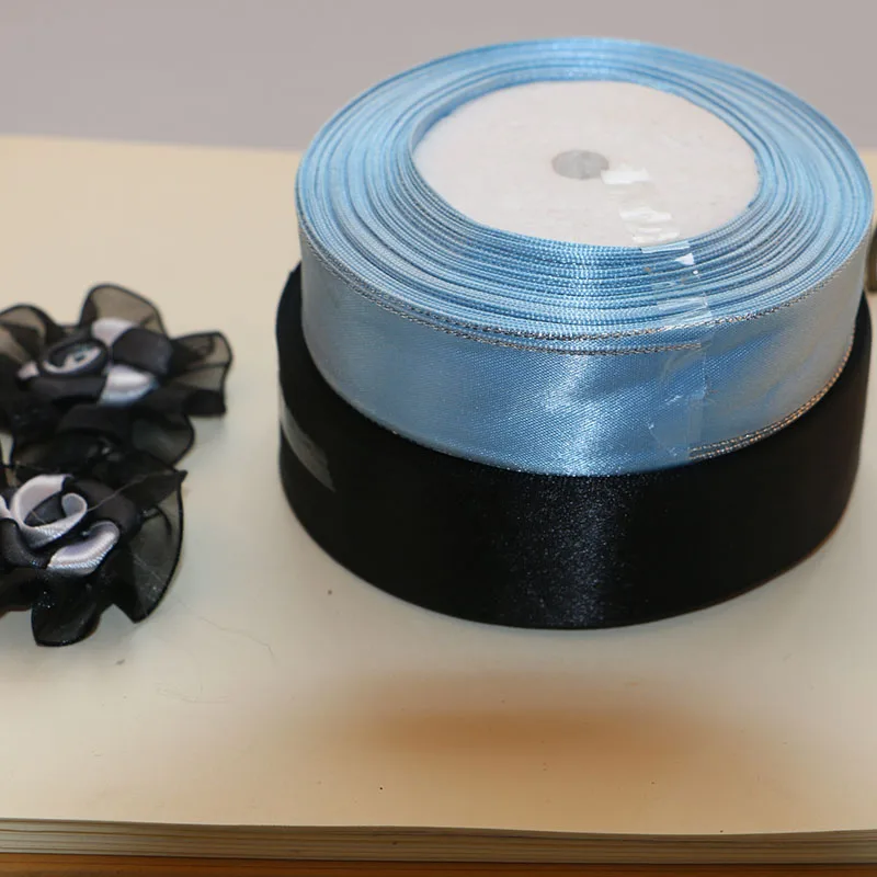 

25 Yards RDE Silk Satin Ribbon Wedding Party Decoration Gift Wrapping Christmas New Year Apparel Sewing Fabric Ribbon
