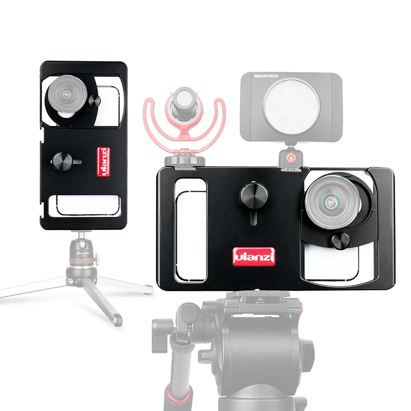 

Ulanzi Video Photo Metal Rig with CPL Wide Angle Lens Vlogging Rig Stabilizer with Cold Shoe Film Making Case for Broadcast Live