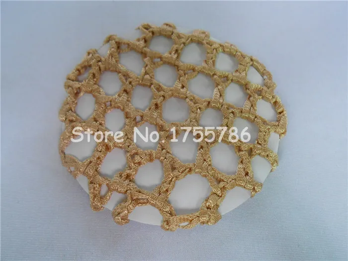 Light brown 10 шт./партия,, модное эластичное вязаное крючком покрытие для волос, снуд, булочка, Балет Танцы Фигурное катание, Сетчатое покрытие, однотонный цвет - Цвет: Light brown