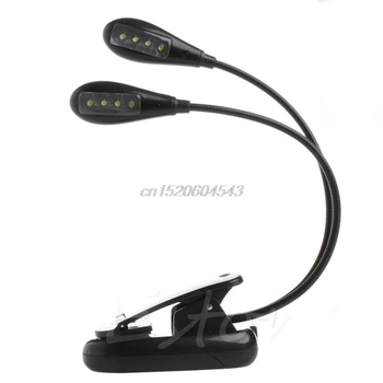 

Clip-on Adjustable Dual Arm 8 LED Piano Music Stand Book Light Reading Lamp R06 Whosale&DropShip
