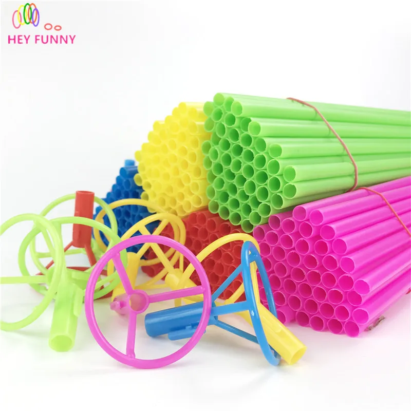 Эй Забавный 50 компл./лот 40 см воздушный шар из фольги Stick/Pole Красочные палочки