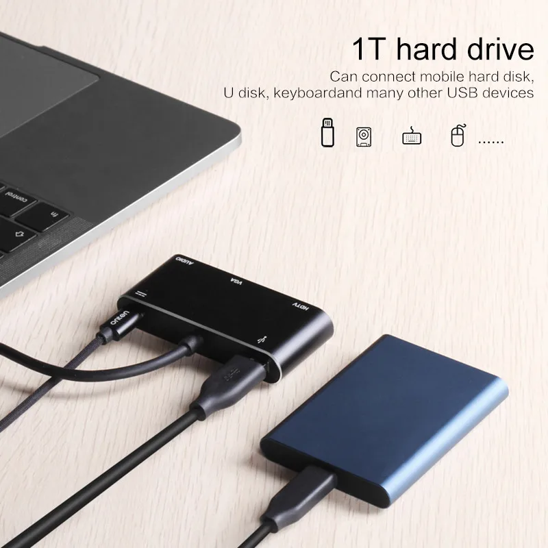Высококачественный гнездовой адаптер Type C концентратор Usb 3 в 1 USB на HDMI USB3.0 с