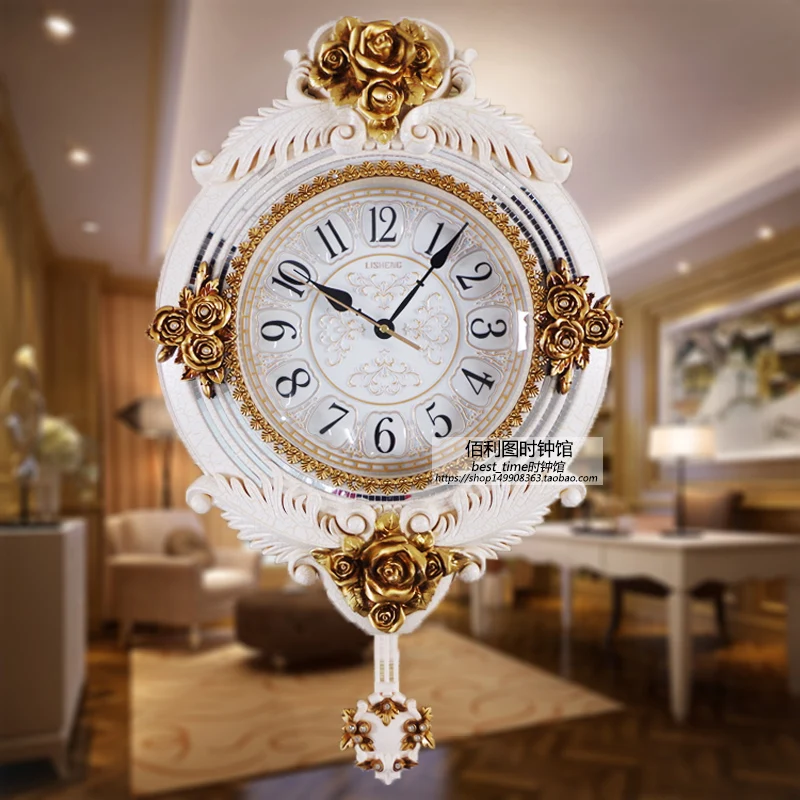 

European Mute Wall Clock Living Room Bedroom Decoration Swing Pendant Modern Time Alarm Clock Quartz Wall Clocks