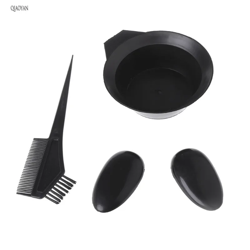

4 Pcs Hairdressing Brushes Bowl Combo Salon Hair Color Kit Dye Hair Tint Tool