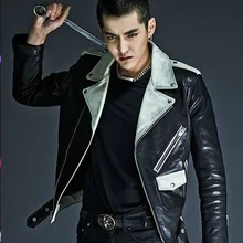 Индийское сари платья осень-зима с новым абзацем Kris повседневная мужская женская одежда кожаная модная куртка с рукавами