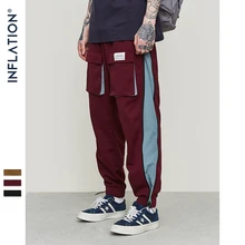 Мужские брюки, уличная одежда, ветровка, брюки, Осень-зима, новинка, хип-хоп стиль, спортивные штаны, цветные стежки, Pantalon Homme 9356S