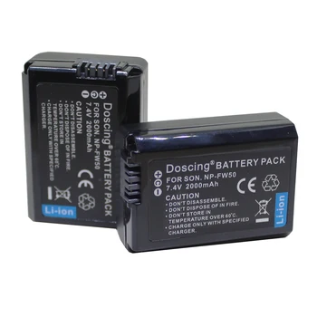 

Doscing 2Pcs 2000mAh NP-FW50 NPFW50 Camera Battery for Sony a5100 NEX5T NEX5R X-7 NEX6 NEX-5N NEX5C NEX3N NEX3CV a33 a35 a37 a55
