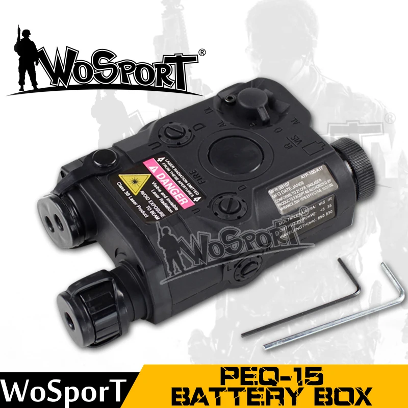 WoSporT Тактический PEQ-15 коробка для батарейного отсека страйкбол охотничье оборудование для тактического снаряжения использования пейнтбола