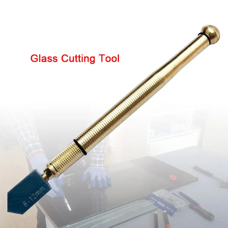 

Portable Diamond Metal Handle Steel Glass Rhinestone Self-lubricating Oil Feed Tipped Glass Cutter Cutting Craft Glazing Tool