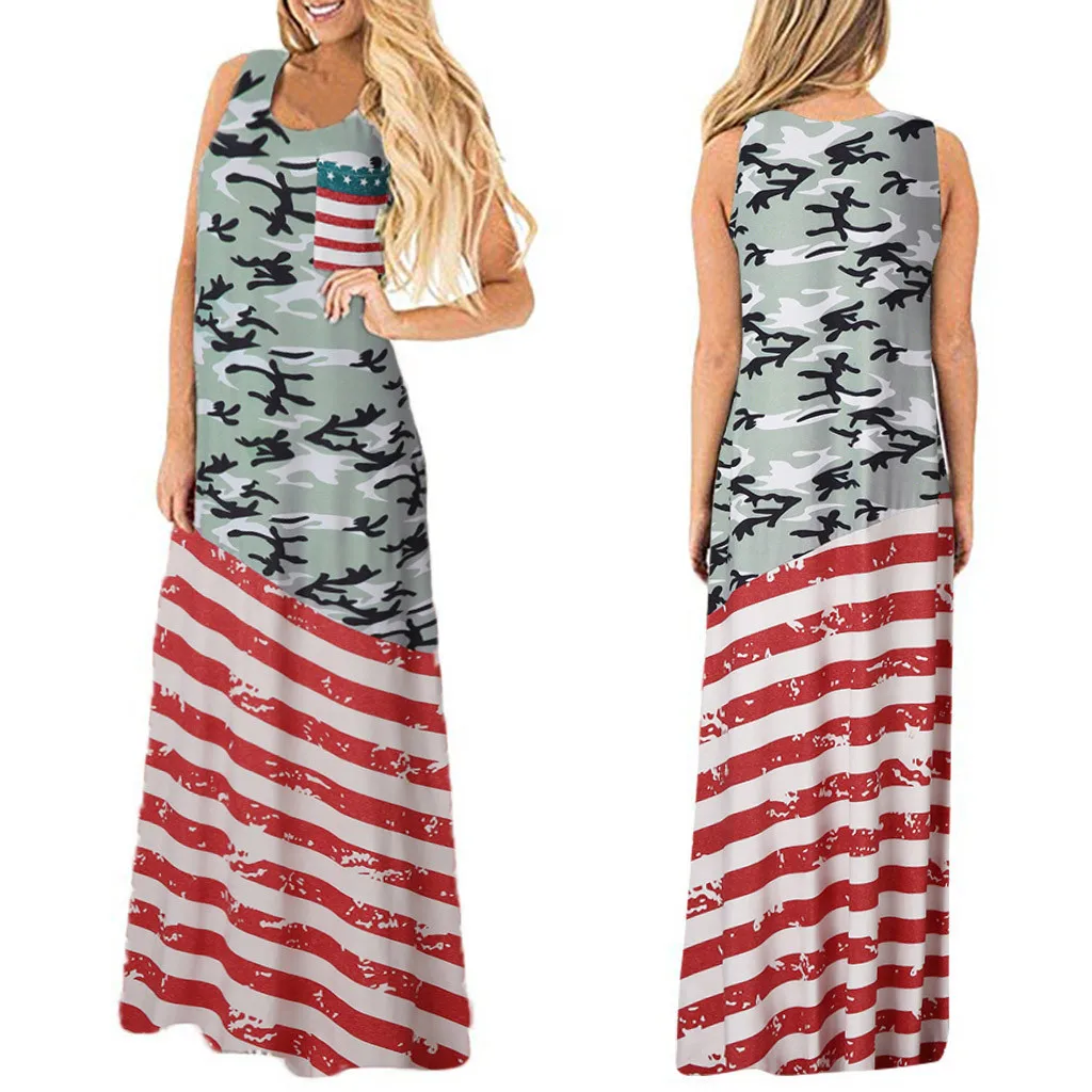 Ladies Dress Summer Flag Print Casual Maxi Dress Women Sexy Club Elegant Party Dress Ldies Dresses woman party night vestidos Ladies Dress Summer Flag Print Casual Maxi Dress Women Sexy Club Elegant Party Dress Ldies Dresses woman party night vestidos