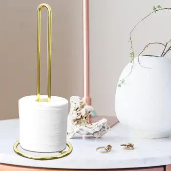 

Paper Holder Euro Style Gold Metal Iron Desktop Paper Towel Holder Restaurant Living Room Multifunction Toilet Paper Holder Ring