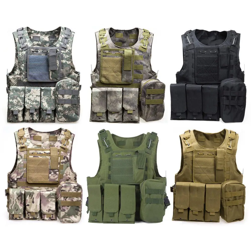 

Camouflage Hunting Military USMC Tactical Vest Wargame Body Molle Armor Hunting Vest CS Outdoor Equipment with 10 Colors