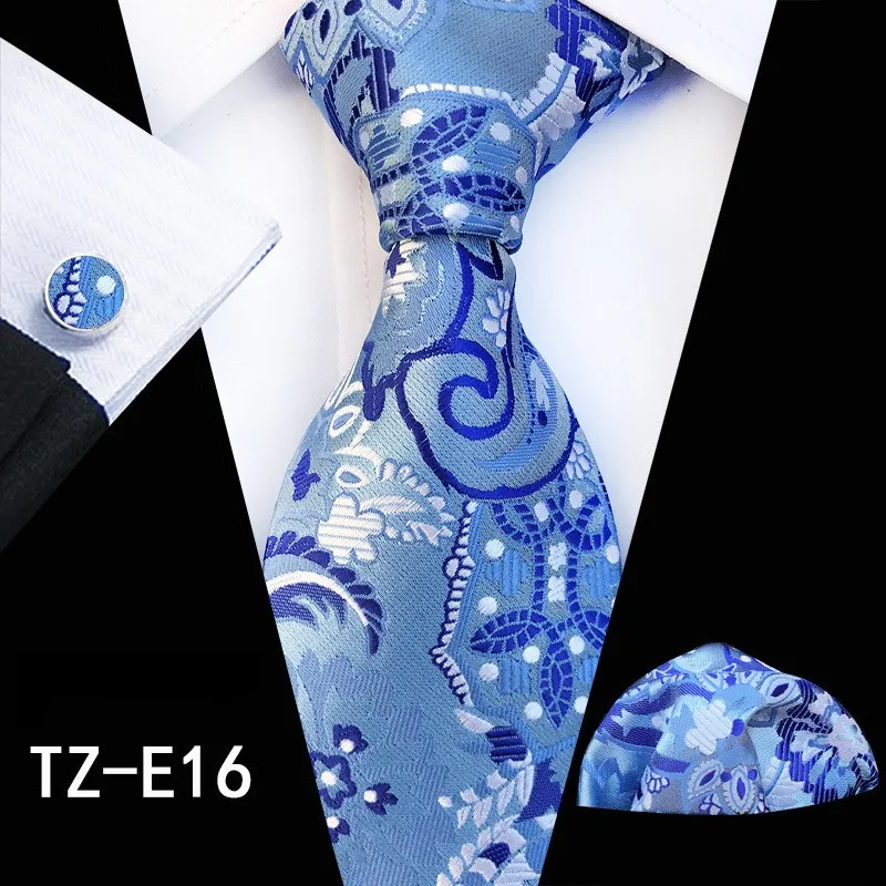 71 цвет, Шелковый галстук, набор для мужчин, клетчатый галстук, наборы, запонки, карман, квадратный, темно-синий, оранжевый,, мужской костюм, галстук, платок - Цвет: TZ-E16