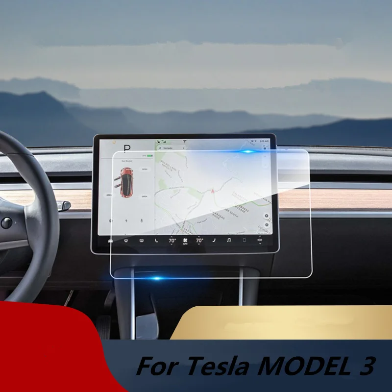 Car Navigation Touch Screen Tempered Glass Protector 15 Center Control Touchscreen Protect Film for Tesla Model