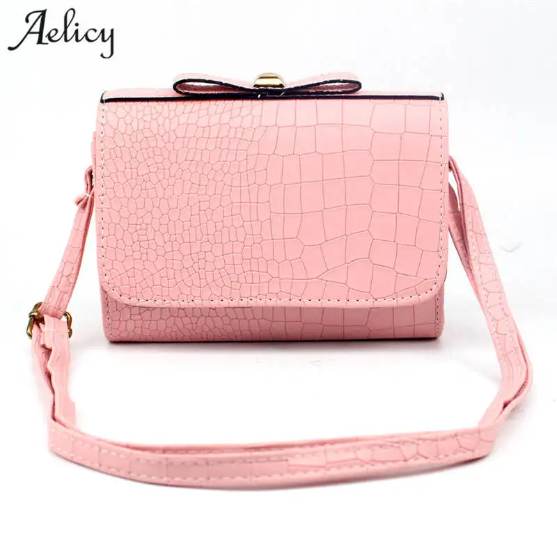 

Aelicy luxury Leather Women's Messenger Shoulder Bag Female Crossbody Casual Women Fashion Croco Bow Handbags Envelope Bolsas