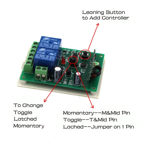 12 В/24 В беспроводной переключатель системы дистанционного управления по радио Светодиодный переключатель 2 CH релейный приемник+ 2 передатчика для двигателя светодиодный светильник
